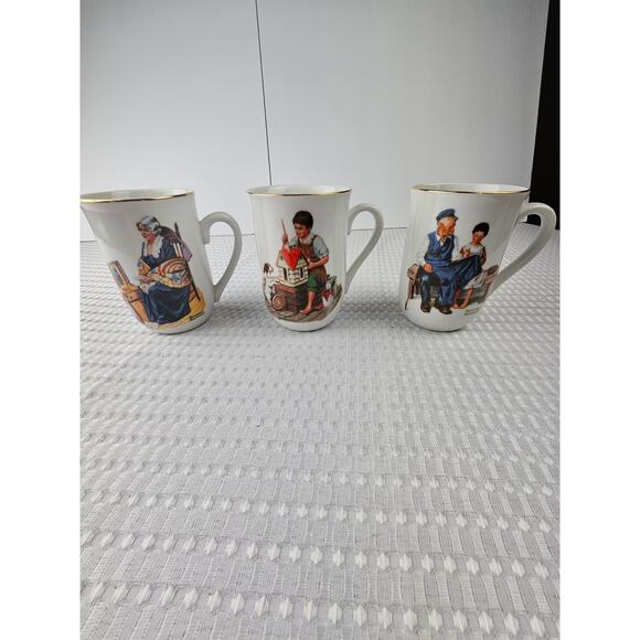 Vintage Norman Rockwell‎ Museum Series 1982 Mugs.  Set of Three - Picture 1 of 9